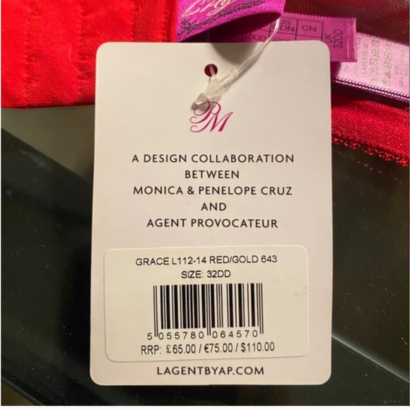NWT red Agent Provocateur Grace lace bra 32DD - Picture 4 of 8